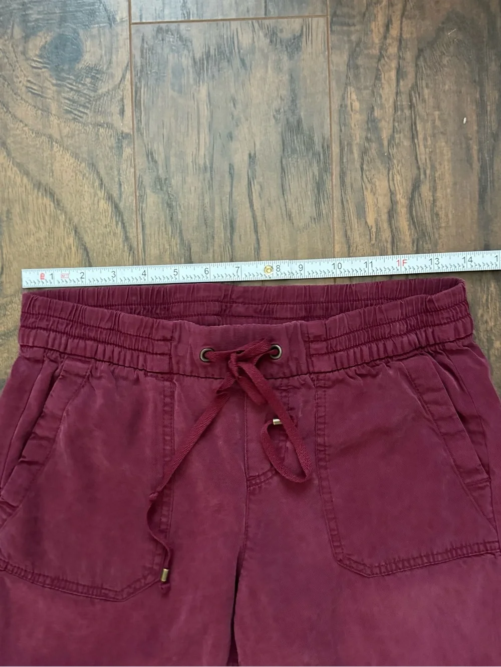 Old Navy XS Burgundy Mid-Rise Soft Twill Utility Joggers